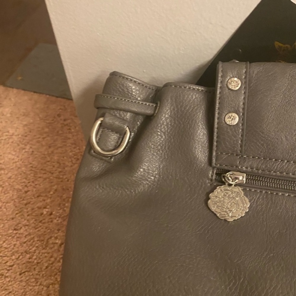 SALE 🦋 Gray Color Sharif Joan Boyce Purse Shoulder Bag With Purse Bag NWOT - Picture 5 of 13